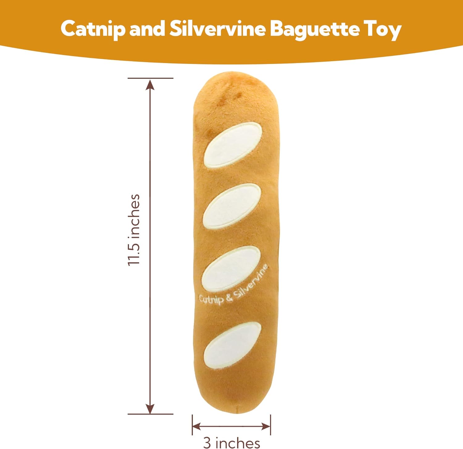 PETFUTURE Juguete de baguette naranja pardusco, juguete para gatos de interior,