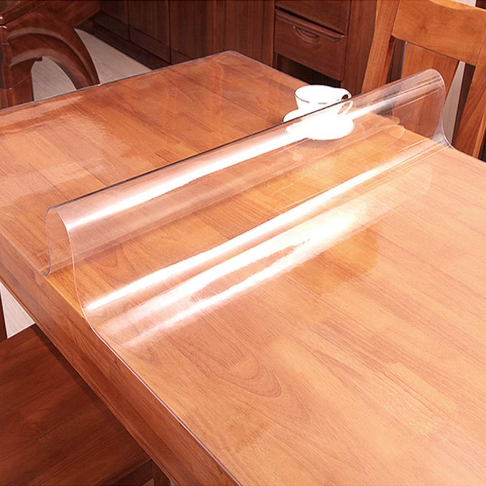  Protector de mesa de comedor, cubierta de protección para  muebles de madera, cubierta protectora para escritorio, mantel de mesa  auxiliar lavable, impermeable, vinilo de PVC, mantel de plástico  transparente : Hogar