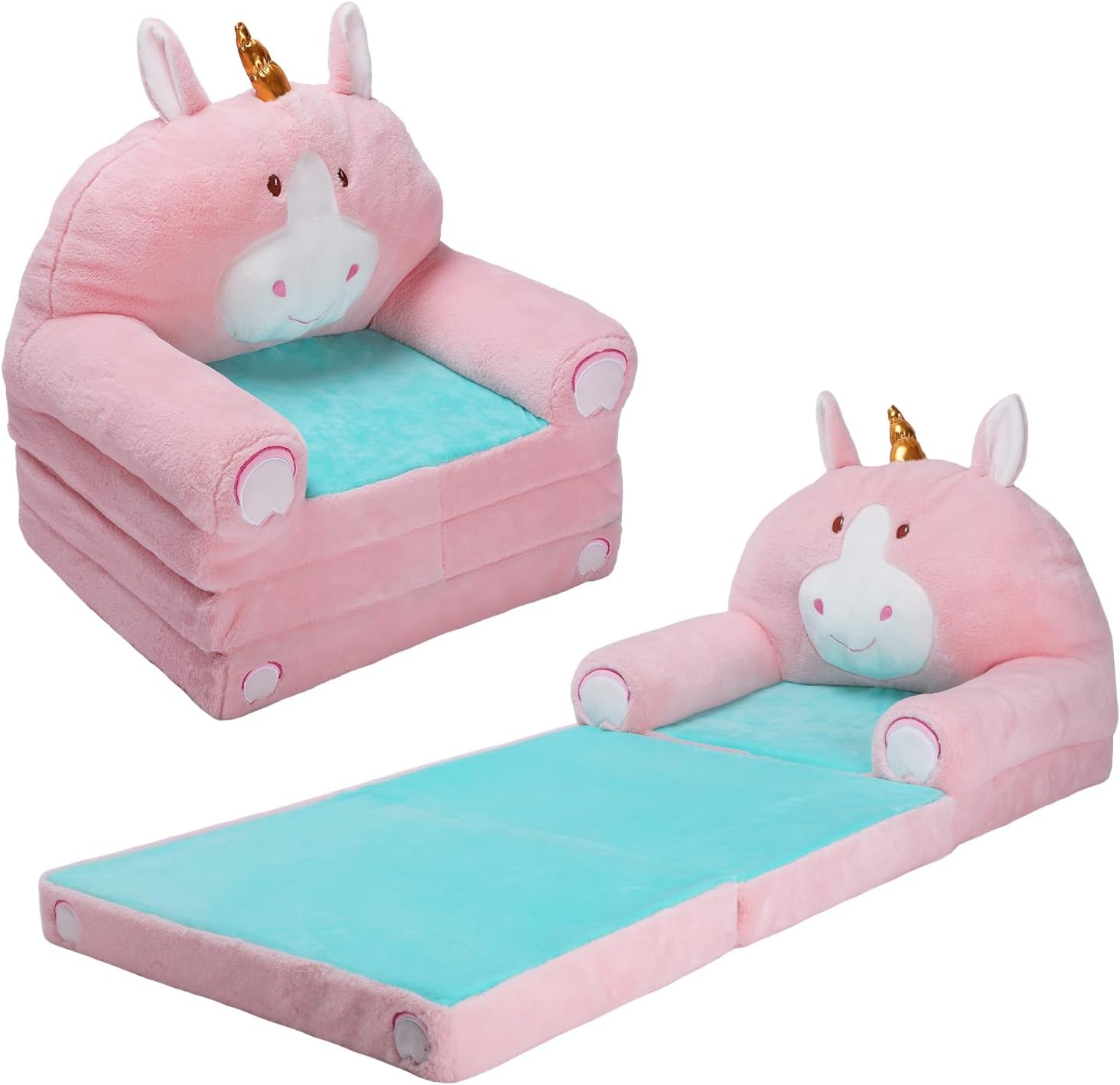 Sillón plegable para niños con respaldo 2 en 1, sofá cama abierto para niños,