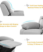 Sofá reclinable para niños, sillón de cuero para niños con reposapiés,