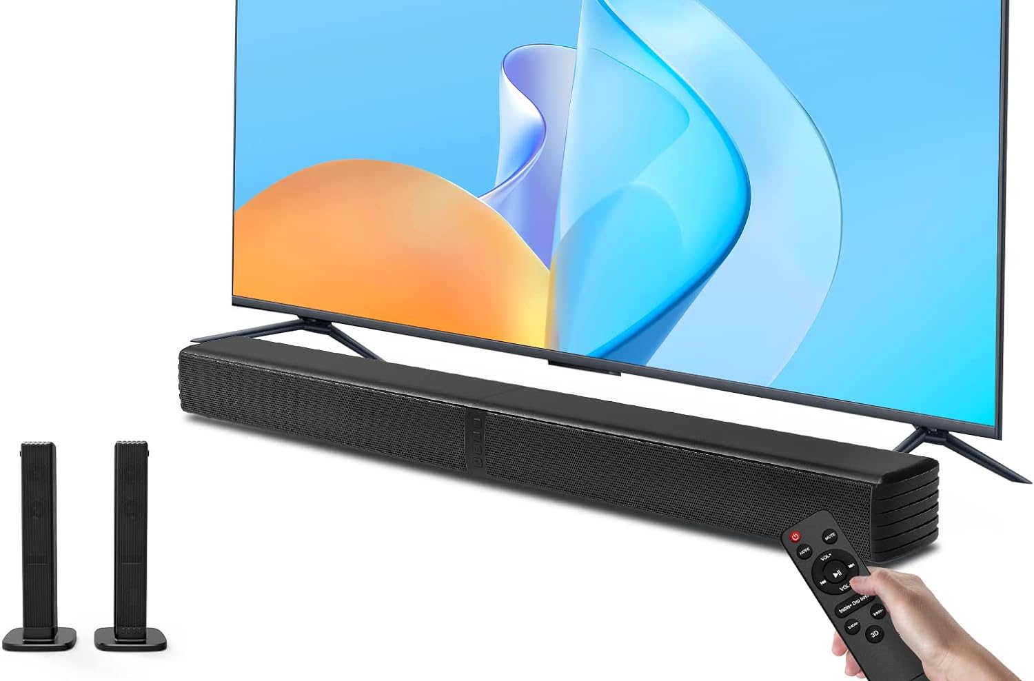 MZEIBO Barras de sonido para TV, barra de sonido Bluetooth para TV, barra  de sonido de TV de 50 W con 4 controladores y control remoto, altavoces de