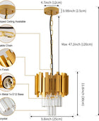 Biewalk Lámpara colgante de oro retro lámpara colgante de cristal moderna para