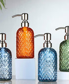 Botella de jabón de vidrio de cocina de 12 onzas, dispensador de jabón de baño, - VIRTUAL MUEBLES