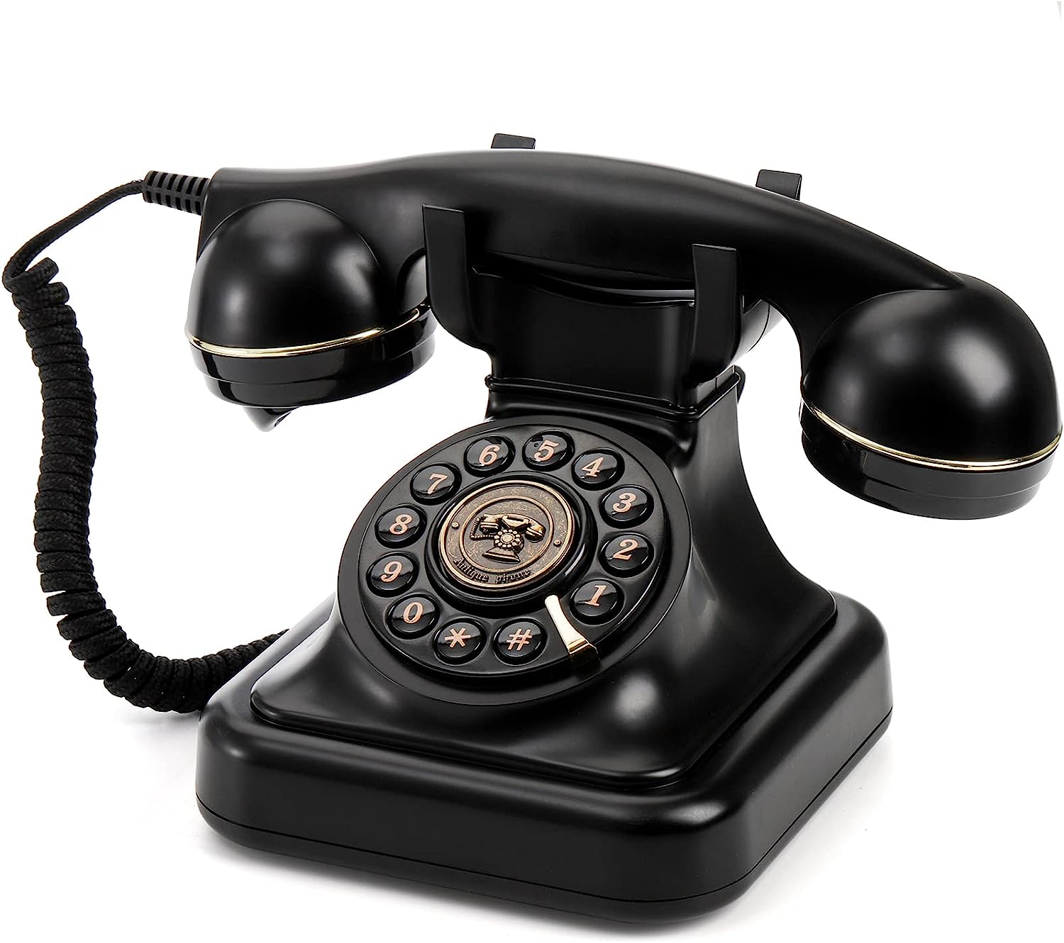 Teléfono tradicional retro con cable para teléfono fijo con indicador de  mensaje, escritorio analógico clásico 2500, base de metal, teléfono de