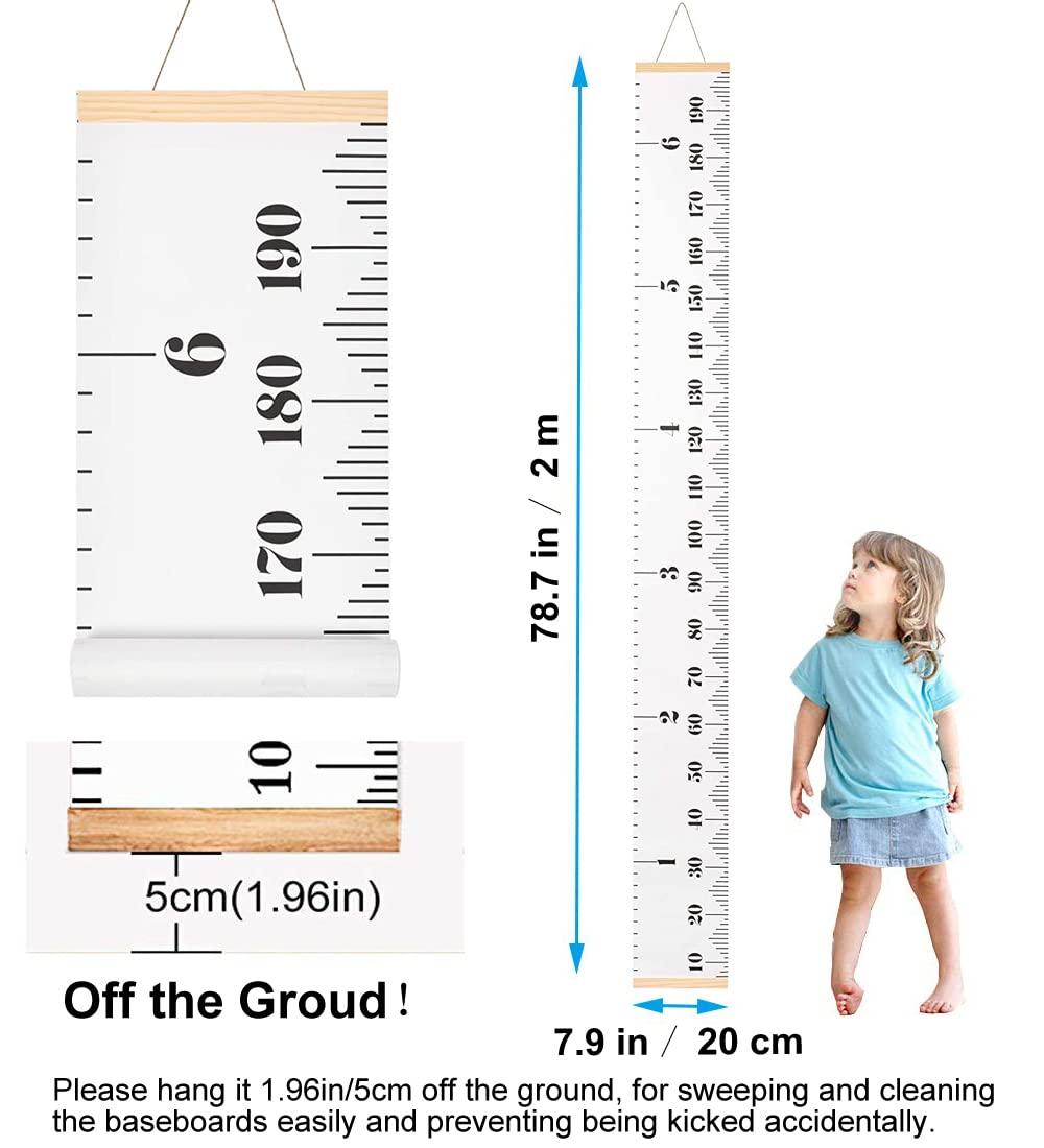 SUJAYU Tabla de crecimiento para niños, tabla de altura de lona, regla de - VIRTUAL MUEBLES
