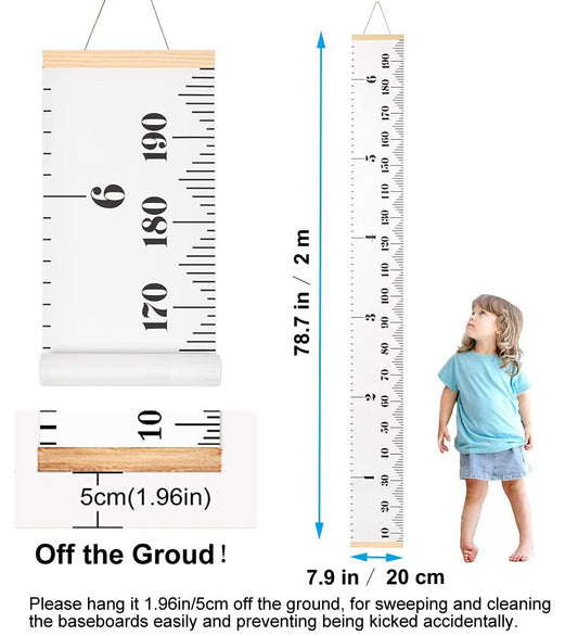 SUJAYU Tabla de crecimiento para niños, tabla de altura de lona, regla de - VIRTUAL MUEBLES