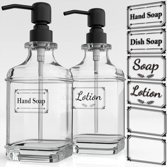 Dispensador de jabón paquete de 2 dispensadores de jabón de manos de vidrio