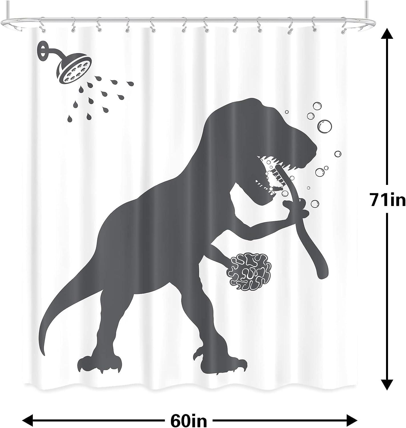Divertida cortina de ducha de dinosaurio, cortina de ducha de dinosaurio para - VIRTUAL MUEBLES