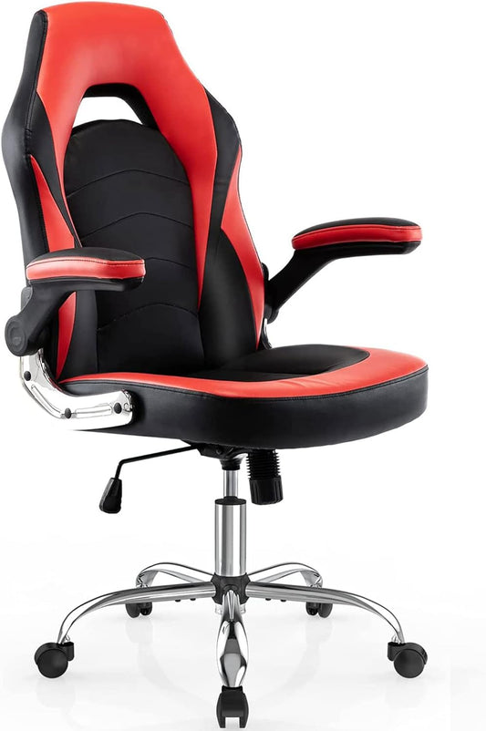 Silla para videojuegos estilo de carreras silla de cuero reconstituido silla de