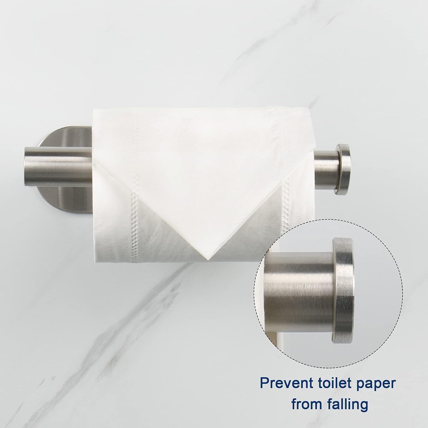 YIGII Soporte de papel higiénico autoadhesivo – Portarrollos de papel  higiénico adhesivo sin taladrar para baño, acero inoxidable cepillado