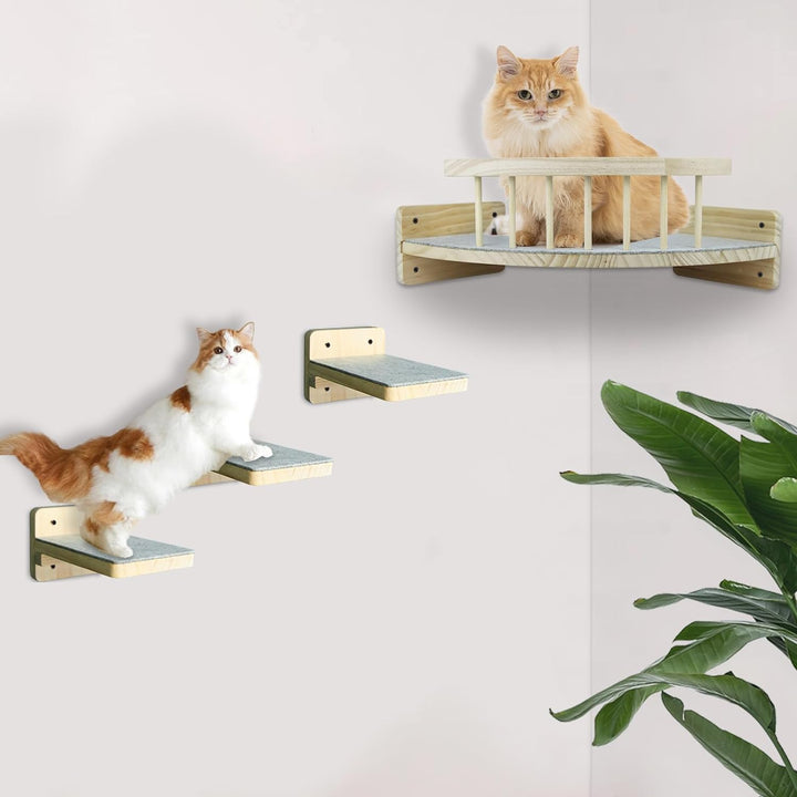 Hamaca para gatos con 3 escalones, estantes y perchas para gatos