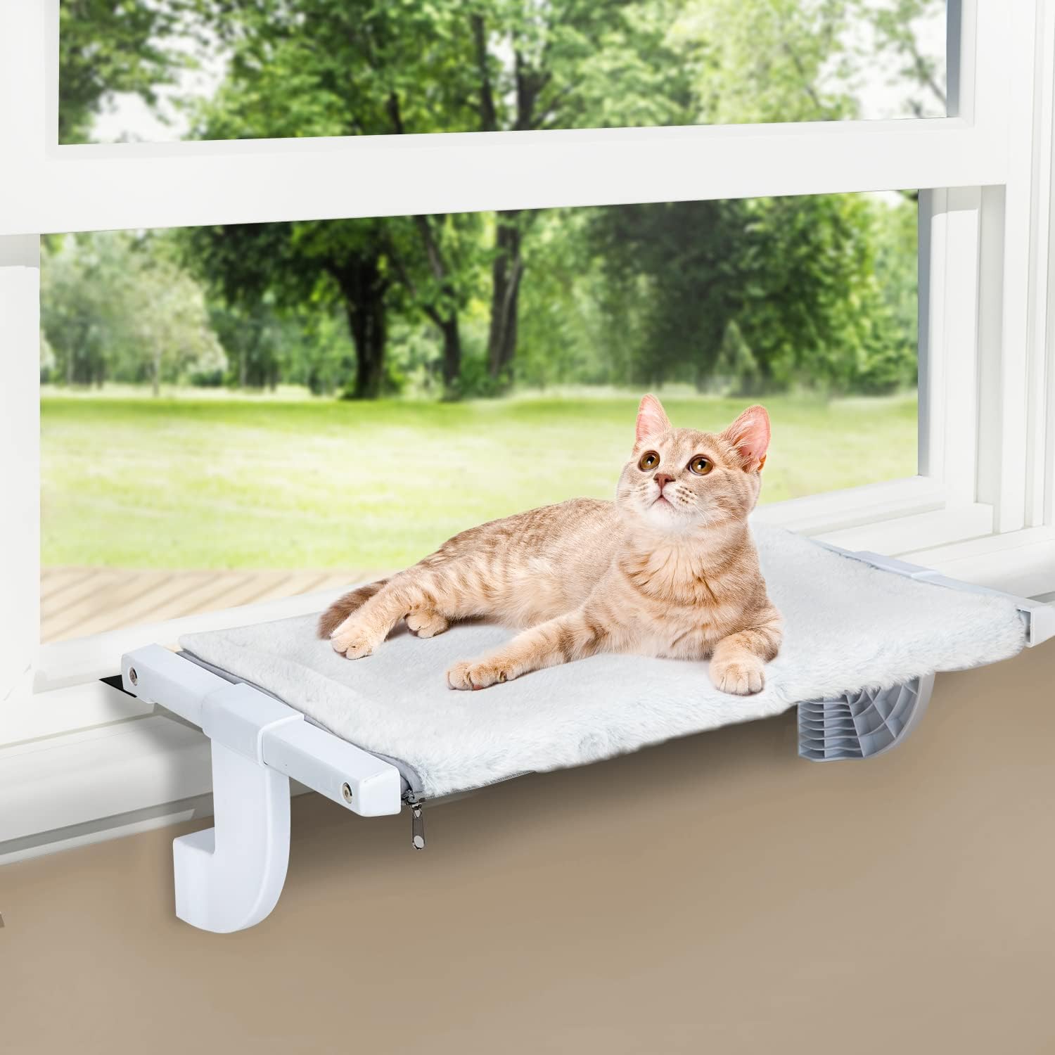Hamaca para ventana de gato para gatos de interior, resistente, ajustable,  duradera, estable, que proporciona un baño de sol completo, ahorro de