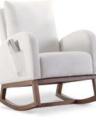 Mecedora para guardería silla mecedora con respaldo alto tapizada de terciopelo