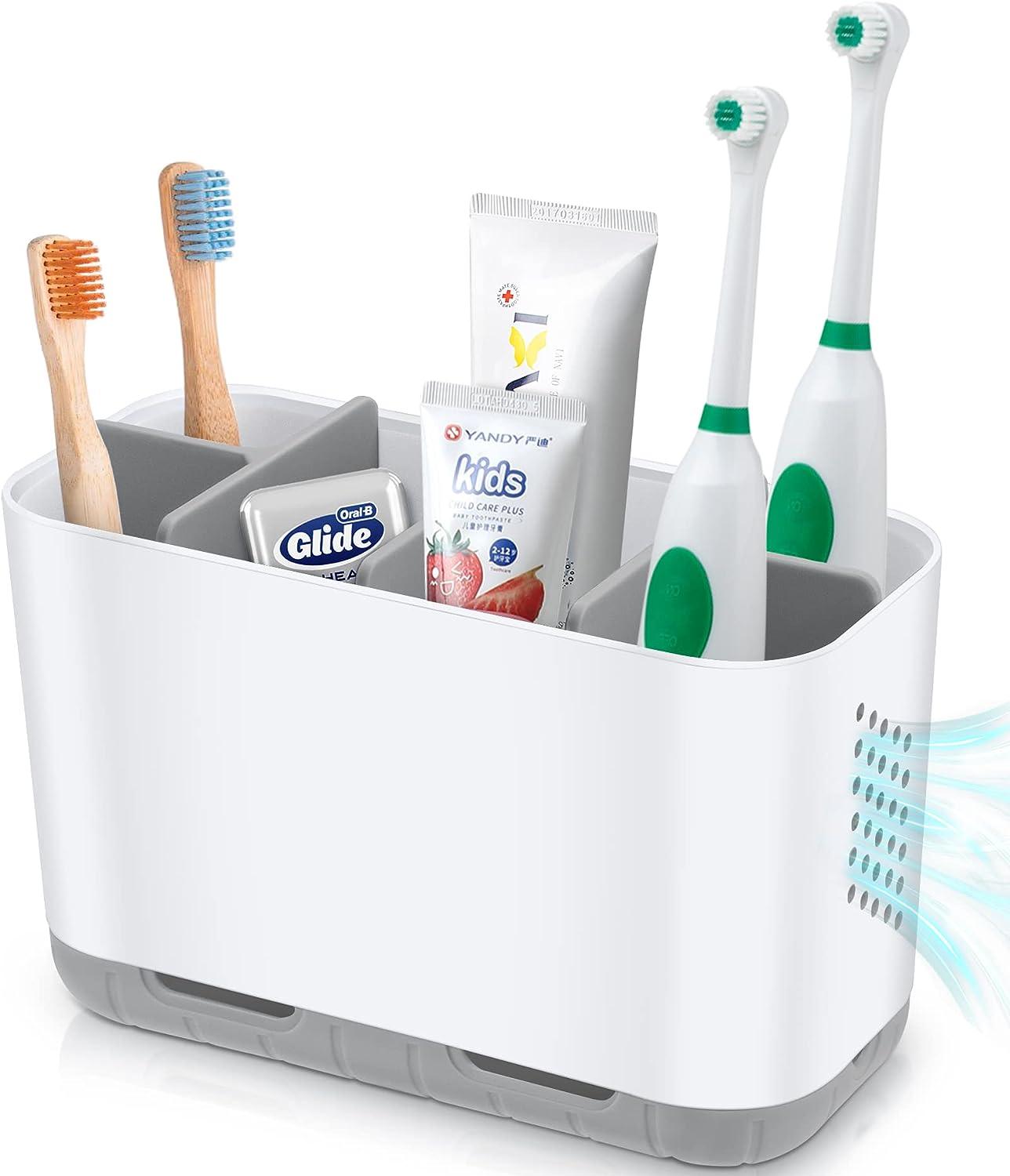 Soporte para cepillo de dientes y pasta de dientes, drenaje para encimera de