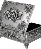 Joyero de metal vintage, caja de almacenamiento pequeña para joyas, para