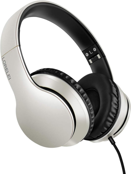 X6 Auriculares sobre la oreja con micrófono, auriculares de bajos estéreo