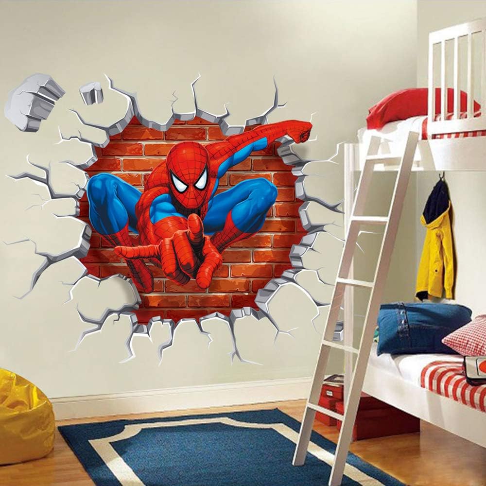 Pegatinas de pared de Spiderman removibles para niños, diseño de Spiderman,