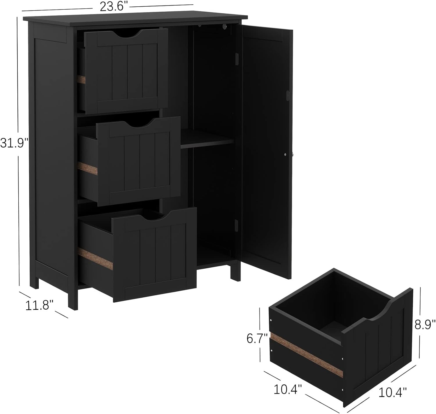 Armario de suelo de baño armario de almacenamiento independiente de madera