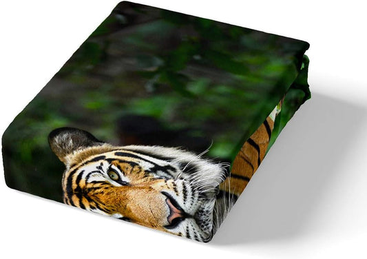 Tiger Juego de funda de edredón con diseño de animales salvajes para niños y