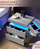 Generic Mesita de noche LED para mesita de noche con luces LED, mesa auxiliar