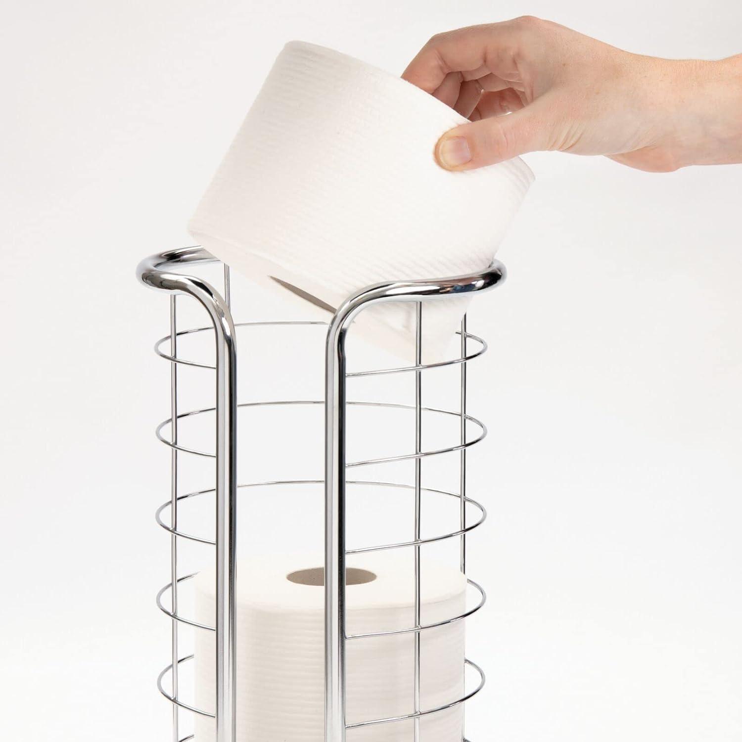 mDesign Soporte de metal para papel higiénico con 3 rollos de papel higiénico - VIRTUAL MUEBLES