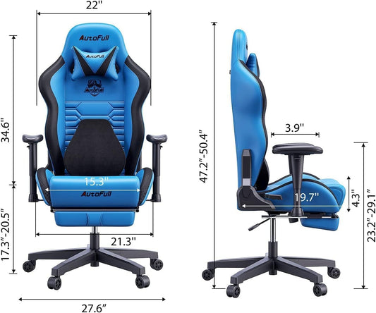 Silla de videojuego, silla de oficina, silla de escritorio con soporte lumbar
