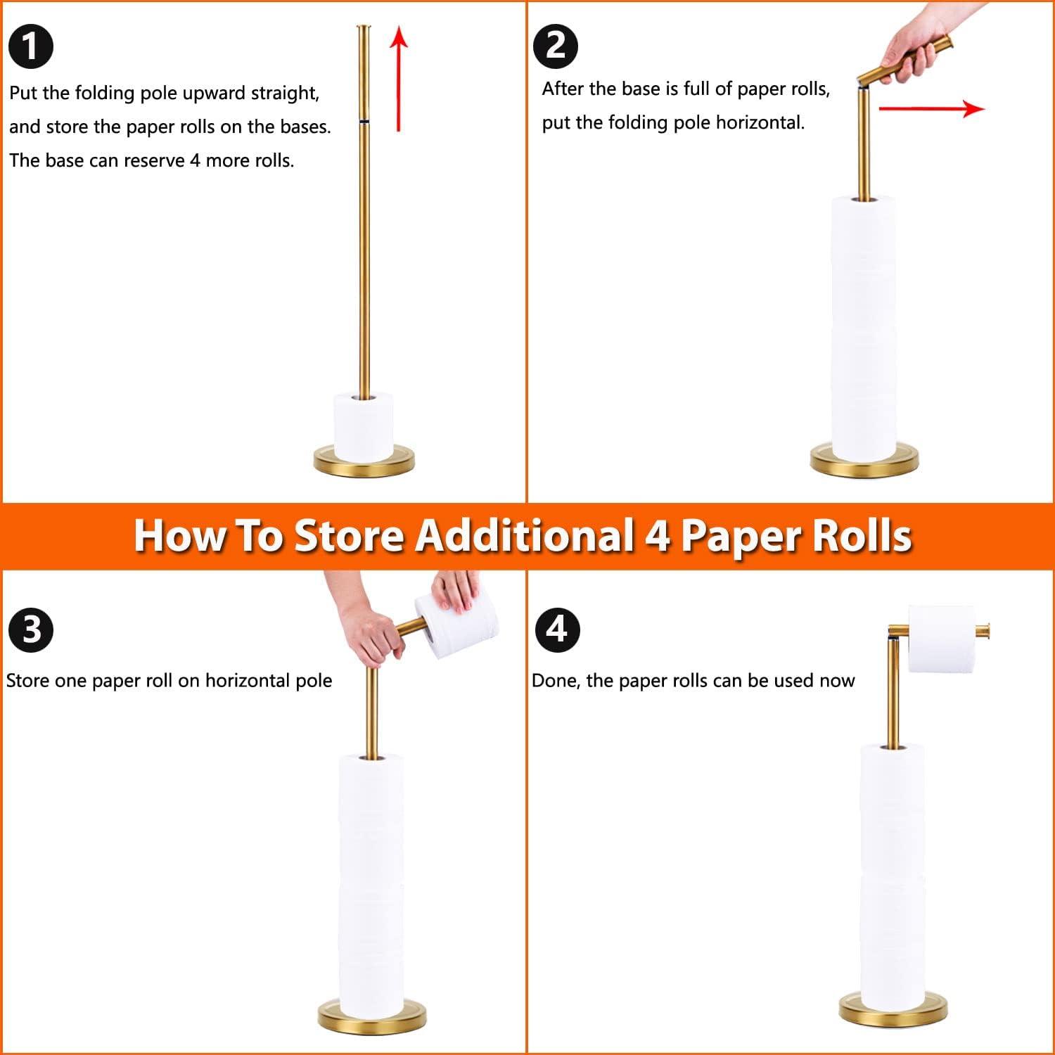 Soporte de papel higiénico para almacenamiento de papel higiénico para 4 rollos - VIRTUAL MUEBLES