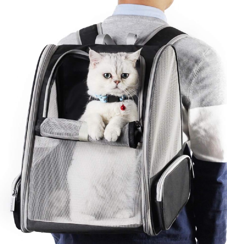 Innovadora mochila de burbujas Traveler para gatos y perros (negro)