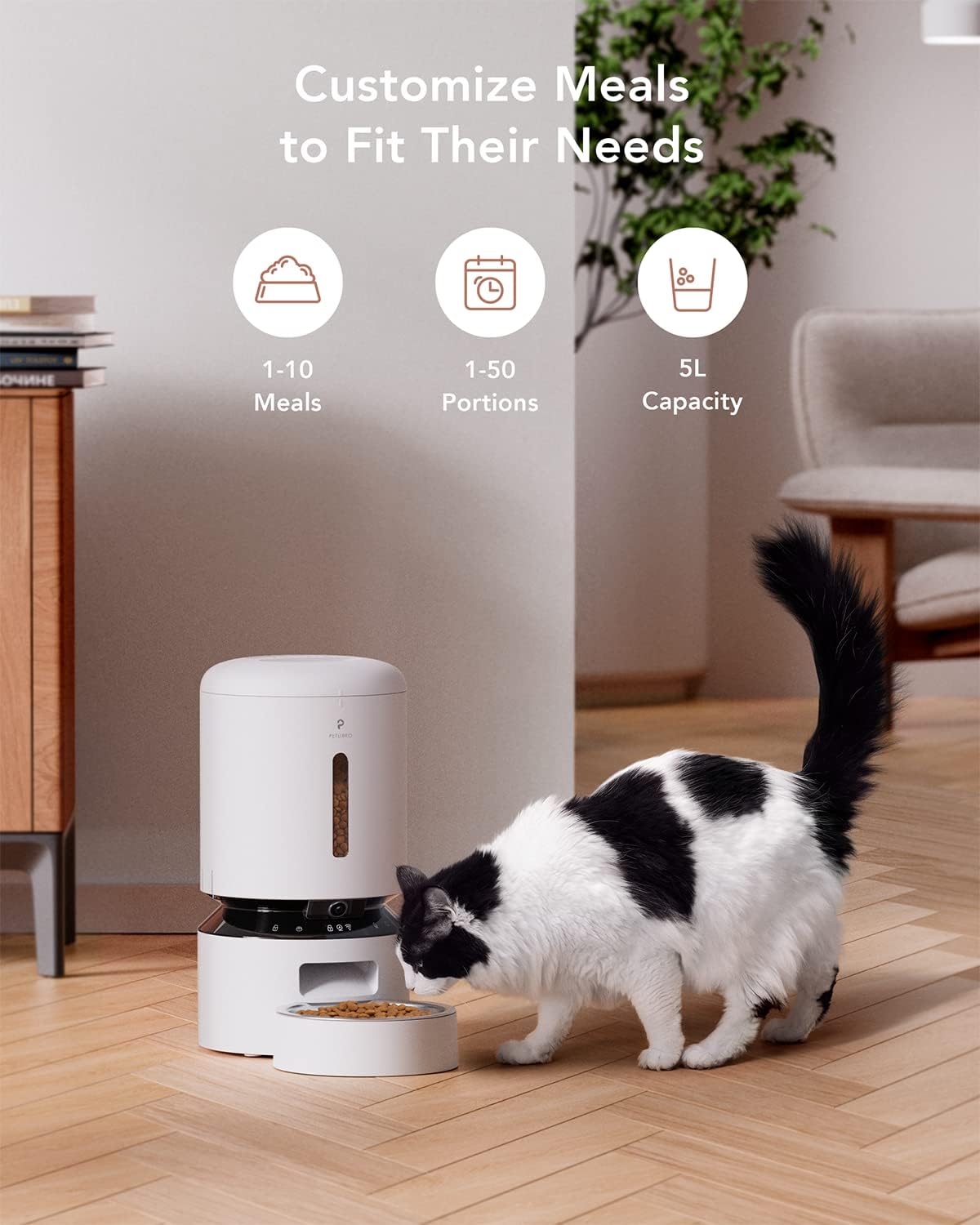 Comedero Automático Para Gatos Y Perros Con App Wifi, 5l