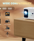 Enfoque eléctrico Mini proyector Bluetooth 5G WiFi compatible con 4K, proyector