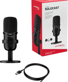 HyperX SoloCast Micrófono de condensador USB para juegos, para PC, PS4, PS5 y
