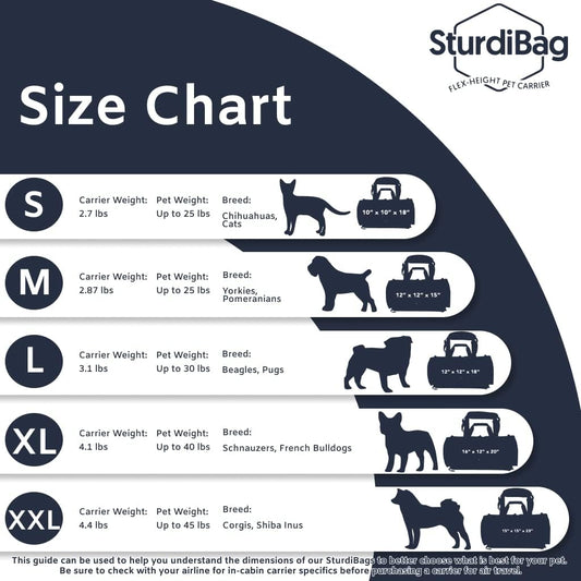 Divided SturdiBag Portador grande para mascotas Compartimento para 2 mascotas,