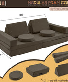 Sofá para niños, 10 piezas, sofá de suelo, muebles modulares para niños y
