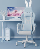 Silla Kawaii de videojuegos para niñas y niños, silla Kawaii de PC para