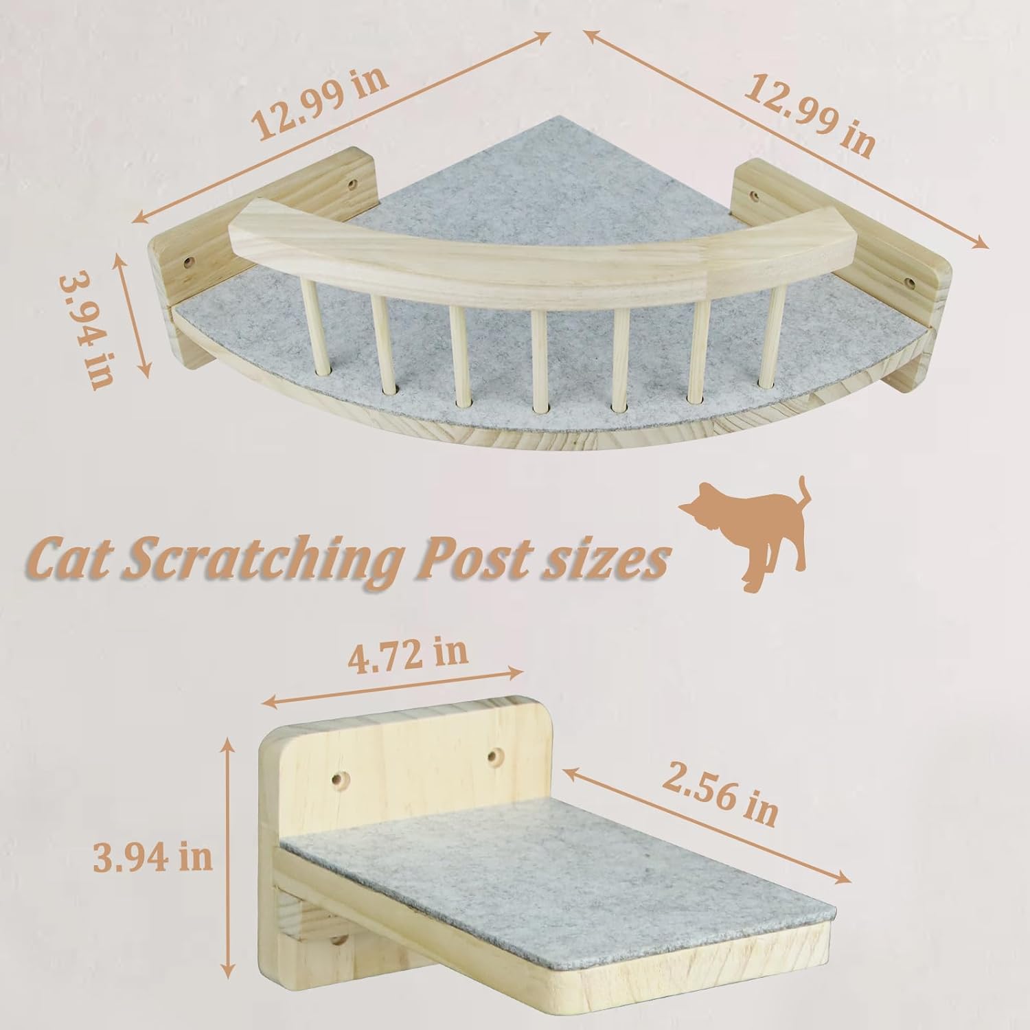 Estantes de pared para gatos, hamaca para gatos, estantes y perchas con 3
