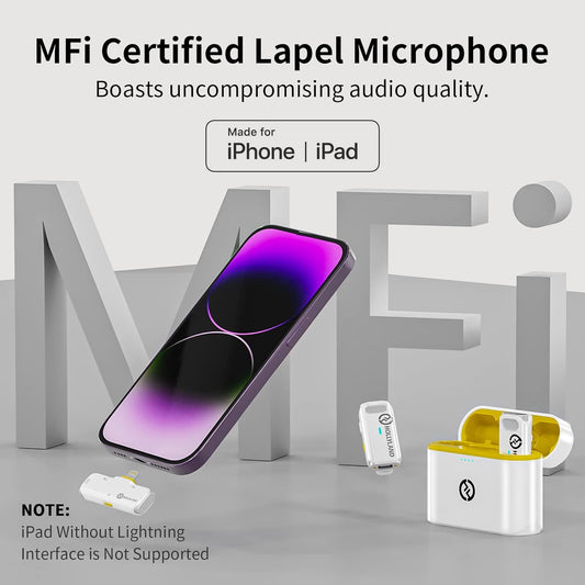Hollyland Lark C1 Micrófono de solapa inalámbrico para iPhone, certificado MFi,