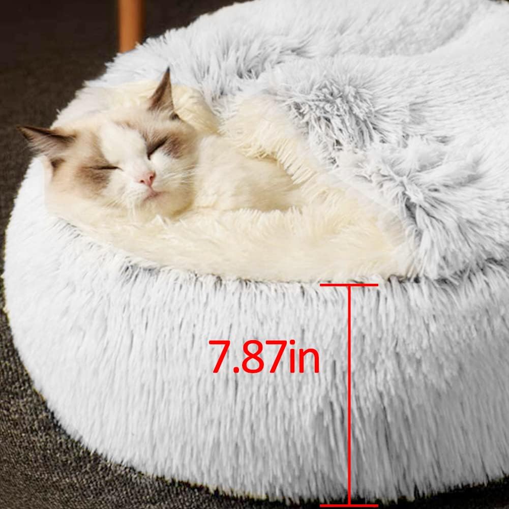 Moderna cama redonda para gatos con diseño de cueva de madriguera de felpa