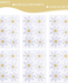 36 calcomanías de pared de margaritas blancas, calcomanías de pared de flores - VIRTUAL MUEBLES
