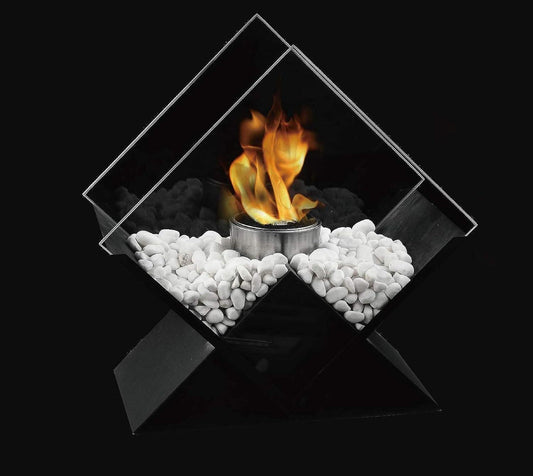 Diamond Chimenea de mesa portátil de 14.5 pulgadas de alto, cuenco de fuego de - VIRTUAL MUEBLES
