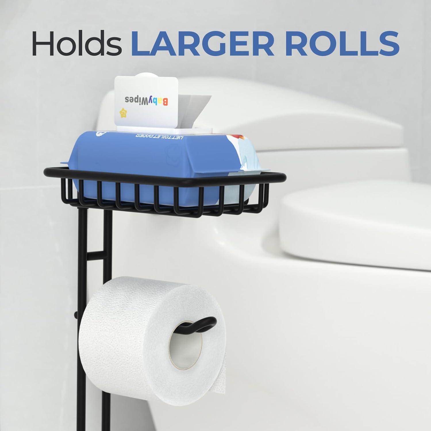 F-color - Soporte para papel higiénico, soporte para rollo de papel  higiénico y dispensador para 6 rollos de repuesto, soporte de papel  higiénico