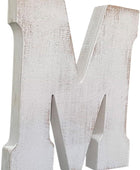 Letra grande de madera envejecida, alfabeto blanco lavado, decoración de pared, - VIRTUAL MUEBLES