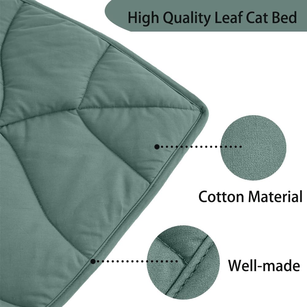Bonita cama para gatos en forma de hojas, 27.6 x 19.7 pulgadas, de algodón,