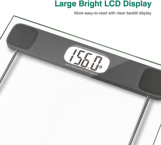 BEAUTURAL Báscula digital de baño para peso corporal, pantalla LCD, 400 libras, - VIRTUAL MUEBLES