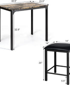 Giantex Juego de mesa de comedor y sillas de 3 piezas con mesa de mármol