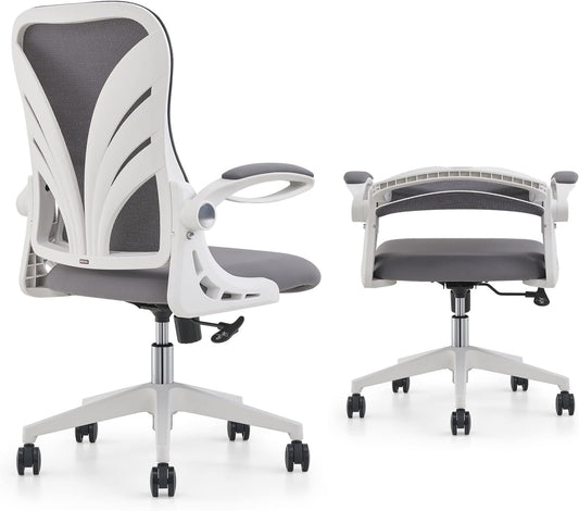 Silla de oficina ergonómica con respaldo plegable, silla de escritorio de