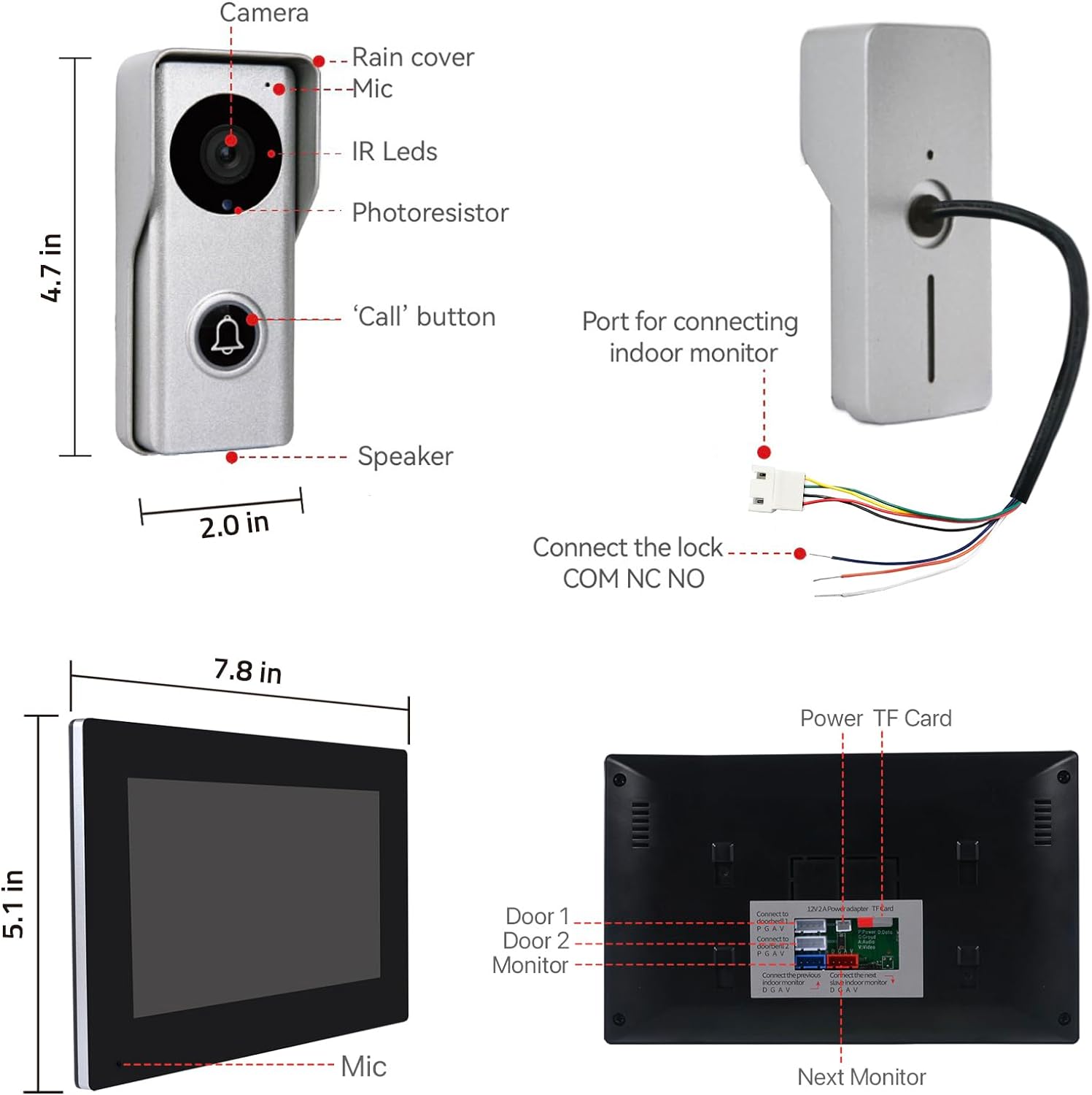 Sistema de intercomunicación de video WiFi, cámara de timbre de video -  VIRTUAL MUEBLES