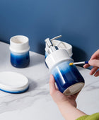 Juego de accesorios de baño de cerámica azul marino, 4 piezas, juego de - VIRTUAL MUEBLES