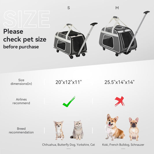 PETSFIT Transportador de mascotas con ruedas diseñado para perros