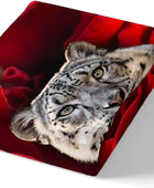 Juego de funda de edredón de leopardo de nieve, tamaño matrimonial, juego de
