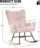 Mecedora para guardería, silla mecedora tapizada de piel sintética con respaldo
